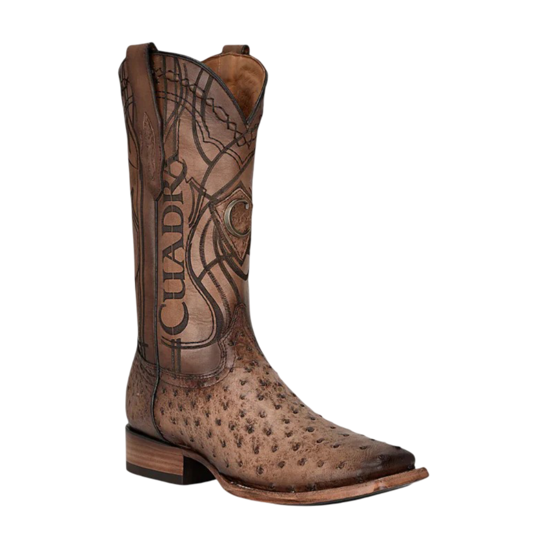 Cuadra Men Ostrich Square Toe Boot 3Z2LA1 Brown