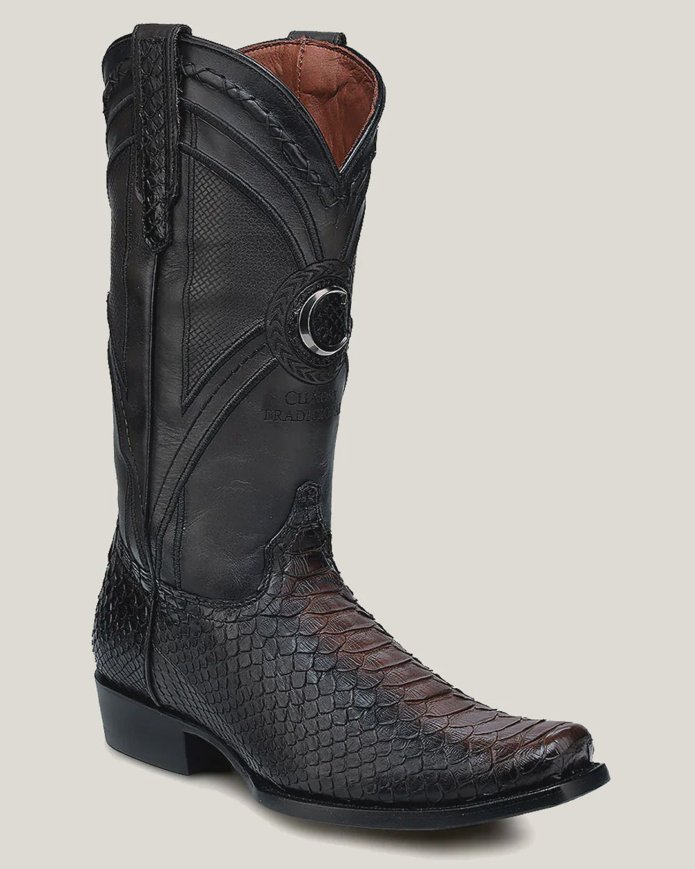 Cuadra Men Python Narrow Toe Boot 1J0APH Chocolate