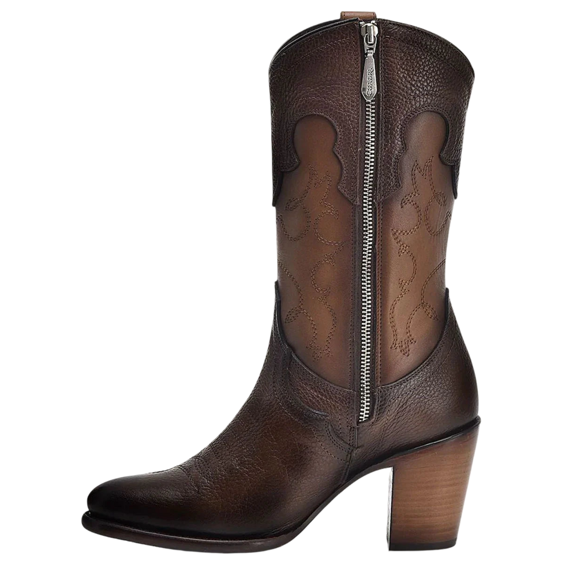 Cuadra Women Brown Embroidery &amp; Studs Boots 4V00RS