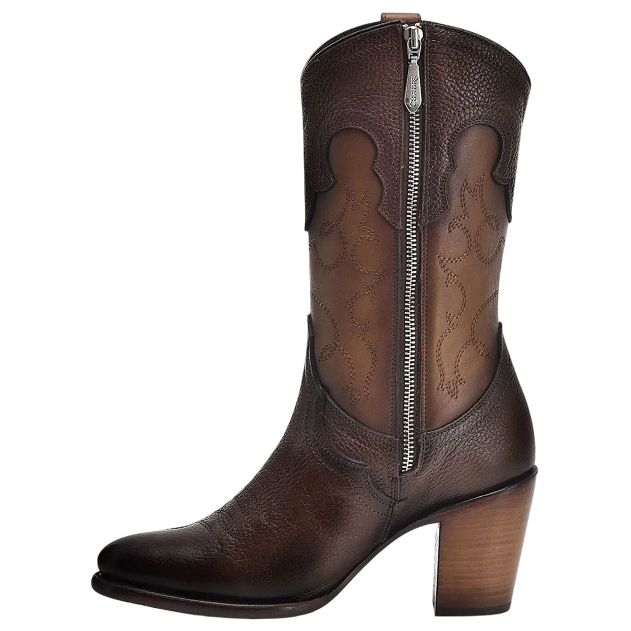 Cuadra Women Brown Embroidery &amp; Studs Boots 4V00RS