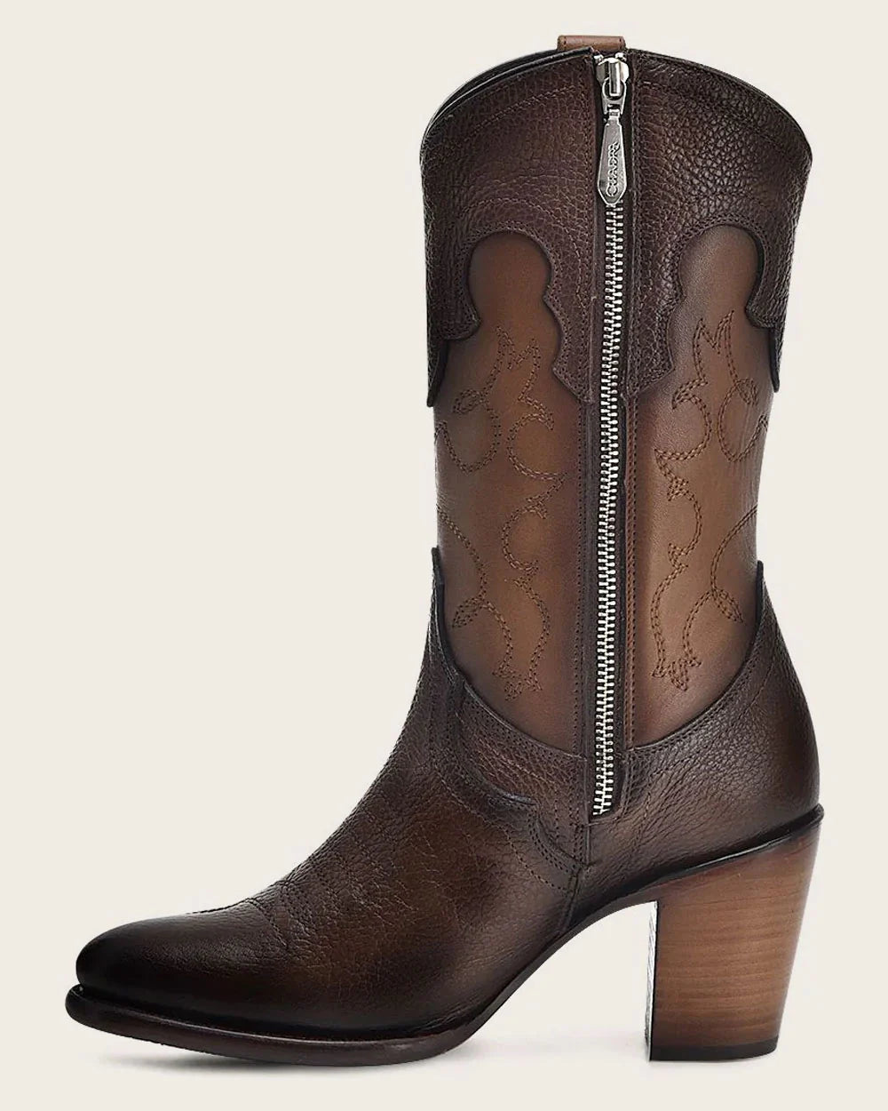Cuadra Brown Embroidery & Studs Boots 4V00RS