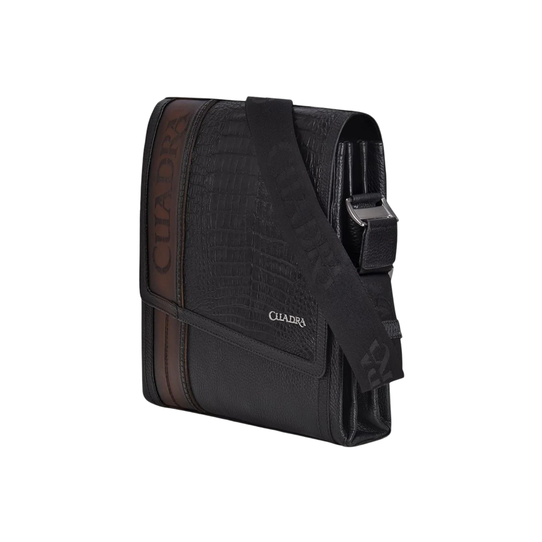 Cuadra Caiman Embroidery Bag BOC03FL Black