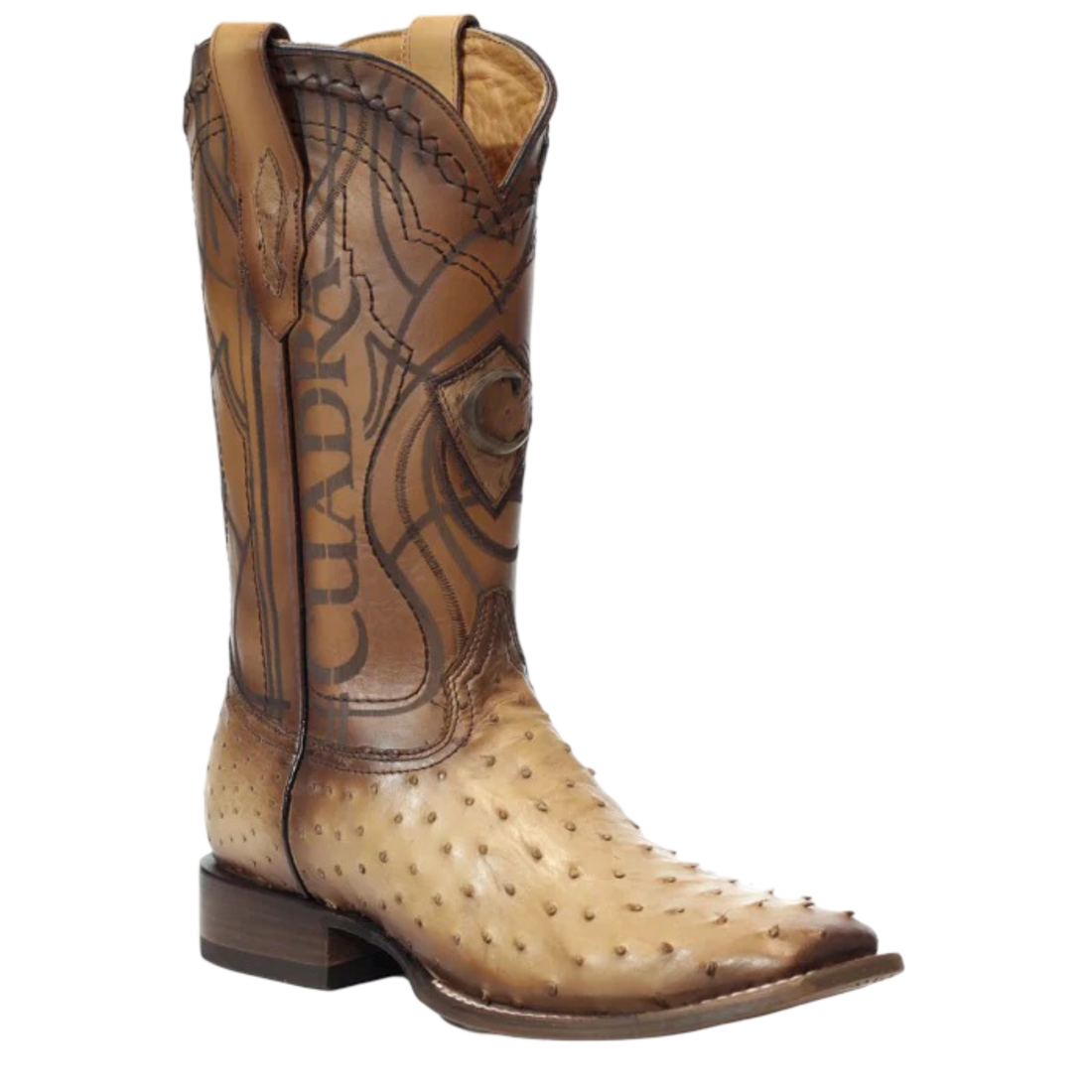 Cuadra Men Ostrich Square Toe Boot 3Z1OA1 Flame Orix