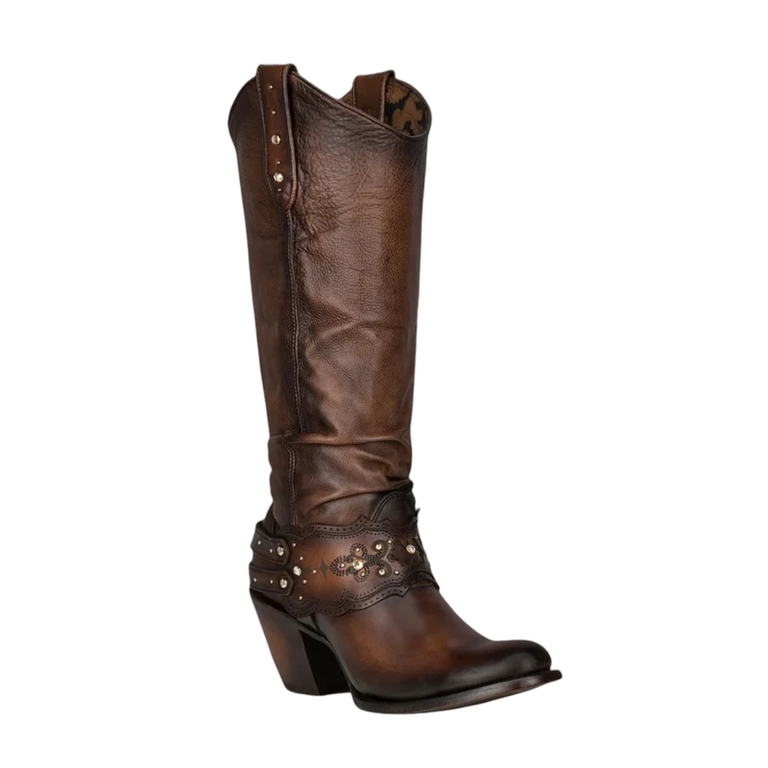 Cuadra Women Crystal-Embellished Knee-High Boot 1Z41RS Moroni Moka