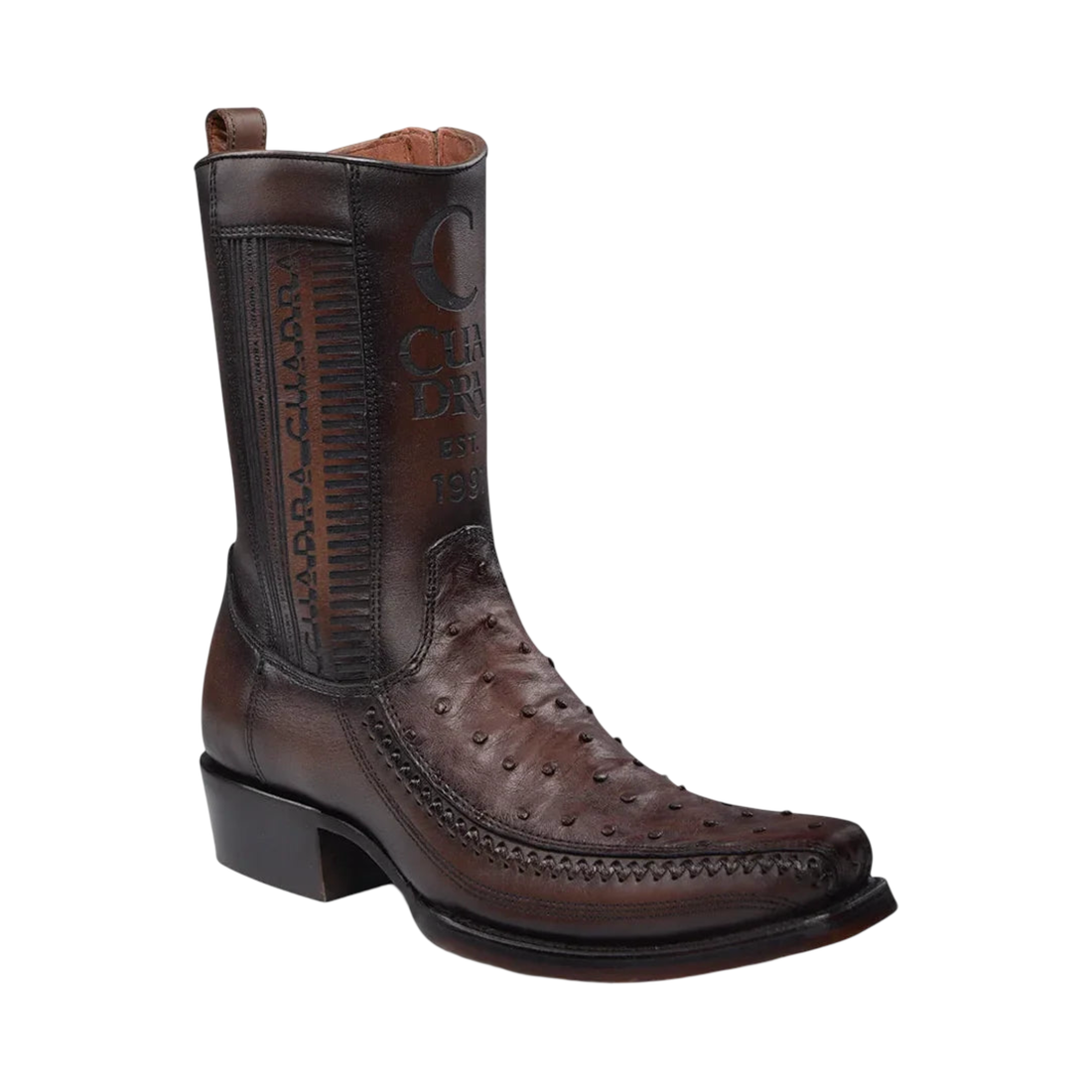 Cuadra MN Ostrich Narrow Square Toe Boot 1J2KA1 Flame Chocolate