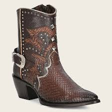 Cuadra Women Python Western Short Boot 4A22PM Brown CU644