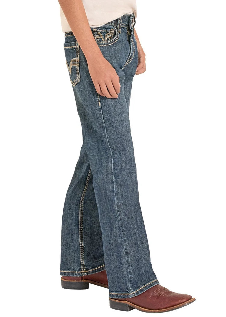 Rock &amp; Roll Kids Regular Fit Straight Rope Pocket Bootcut Jeans BB0BD08623
