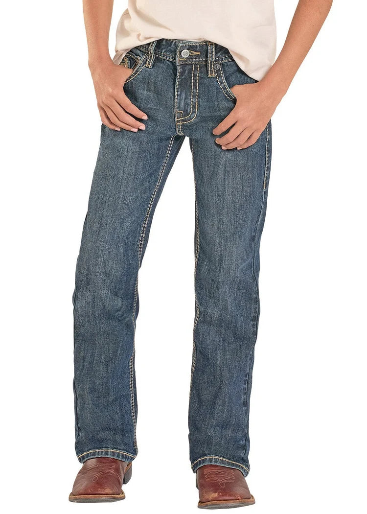 Rock &amp; Roll Kids Regular Fit Straight Rope Pocket Bootcut Jeans BB0BD08623