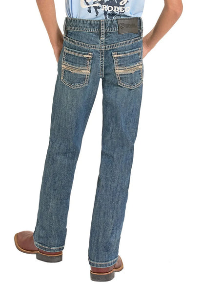 Rock &amp; Roll Kids Slim Fit Ladder Stitch Pocket Straight Leg Jeans BB1RD08622