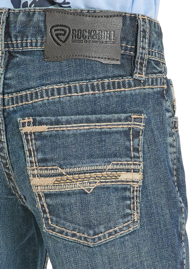 Rock &amp; Roll Kids Slim Fit Ladder Stitch Pocket Straight Leg Jeans BB1RD08622