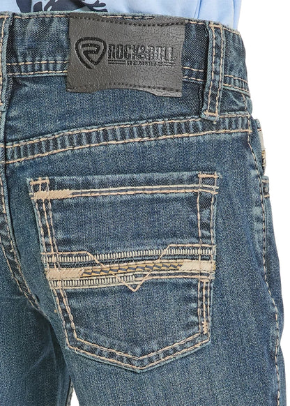 Rock &amp; Roll Kids Slim Fit Ladder Stitch Pocket Straight Leg Jeans BB1RD08622
