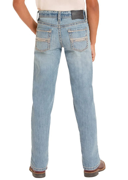 Rock &amp; Roll Kids Slim Fit Rope Stitch Revolver Straight Jeans BB1RD09183
