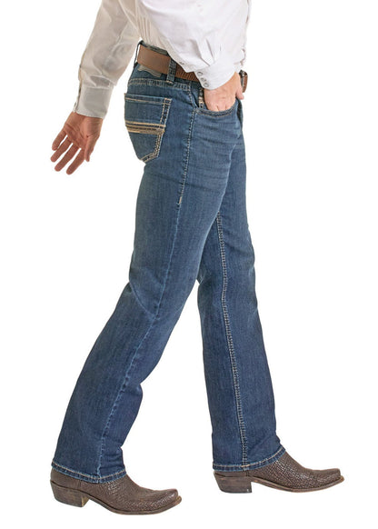 Rock &amp; Roll Men Slim Fit Embroidered Pocket Straight Leg Jeans BM1RD06704