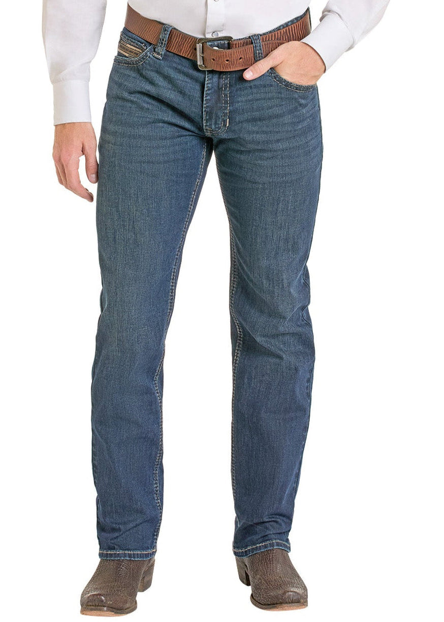 Rock &amp; Roll Men Slim Fit Embroidered Pocket Straight Leg Jeans BM1RD06704
