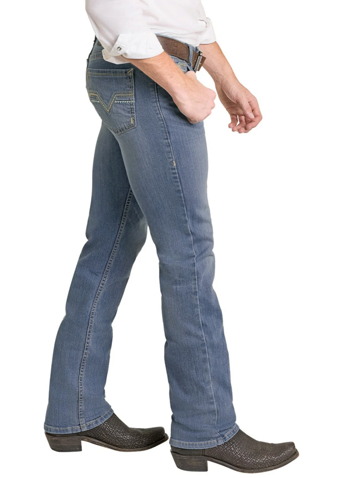 Rock &amp; Roll Men Slim Fit Classic Pocket Straight Leg Jeans BM1RD07363