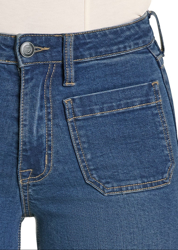 Rock &amp; Roll Women High Rise Relaxed Patch Pocket Wide Leg Jeans BW6HD08494