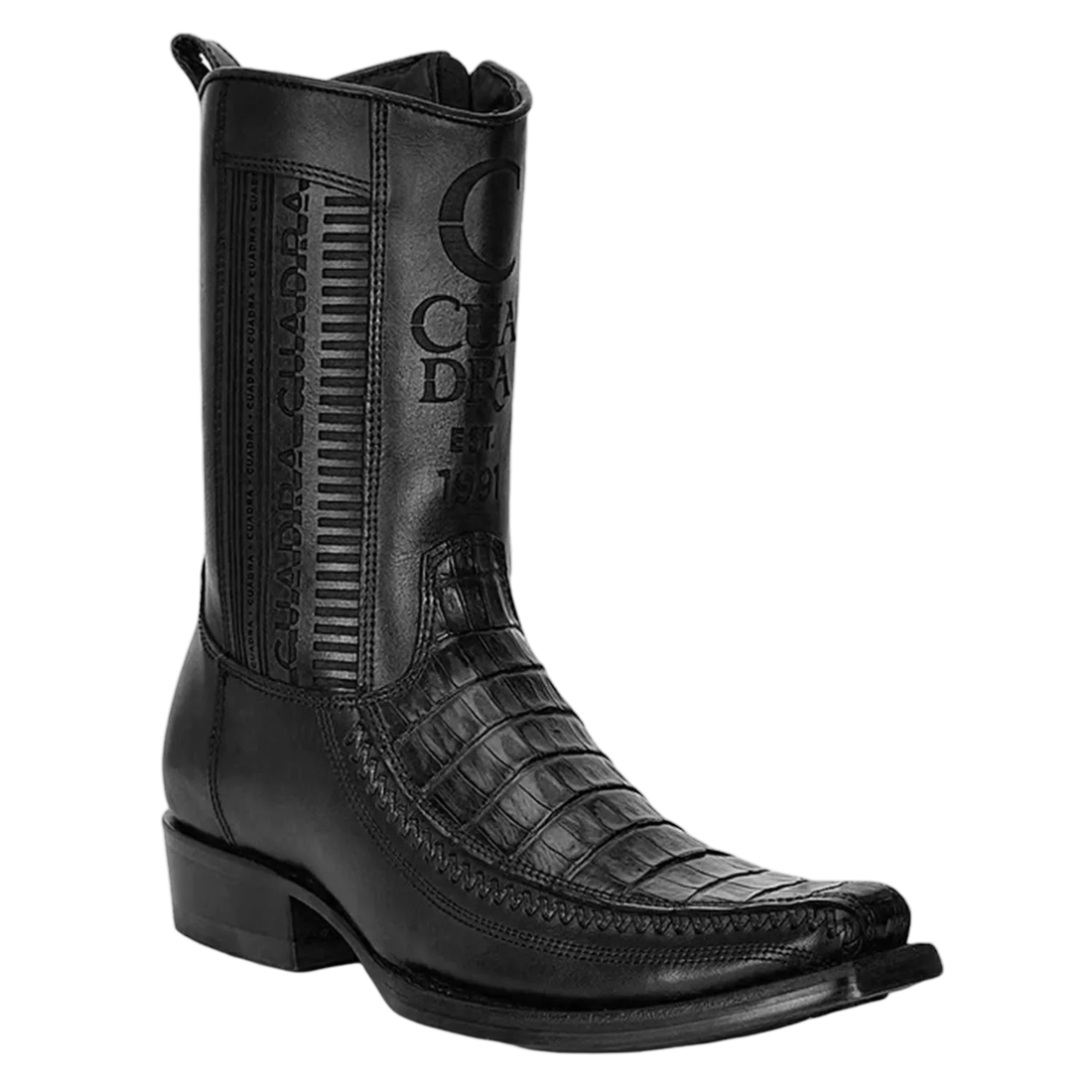 Cuadra Men Caiman Square Toe Boot 1J2KFY Black