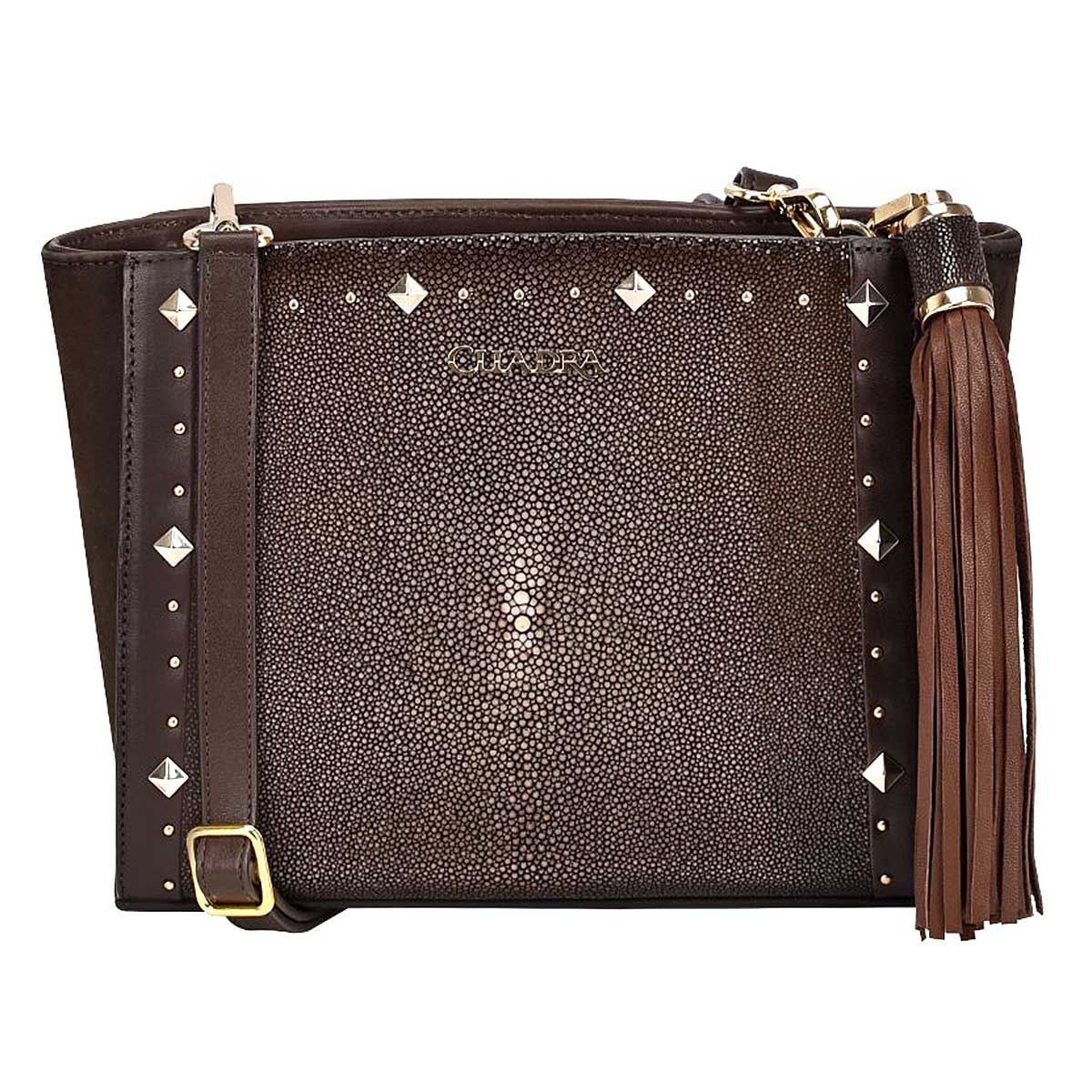 Brown handmade bifold exotic leather wallet - B2910PI - Cuadra Shop