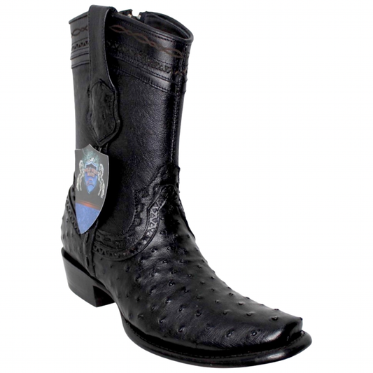 Wild West Ostrich Dubai Short Boot Black