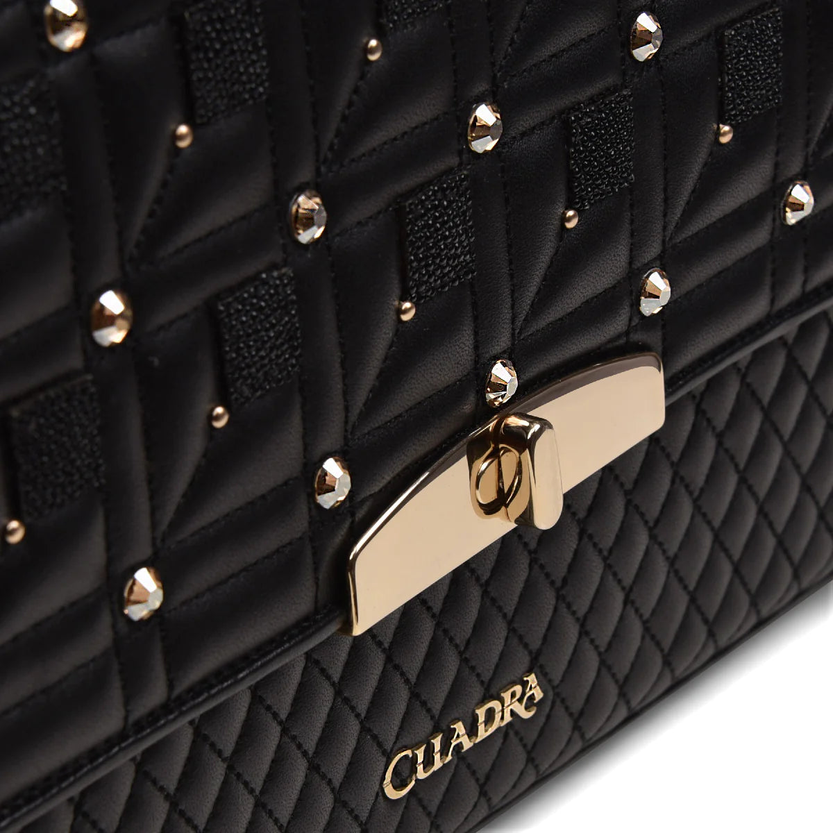 Cuadra Black Exotic Leather Handbag