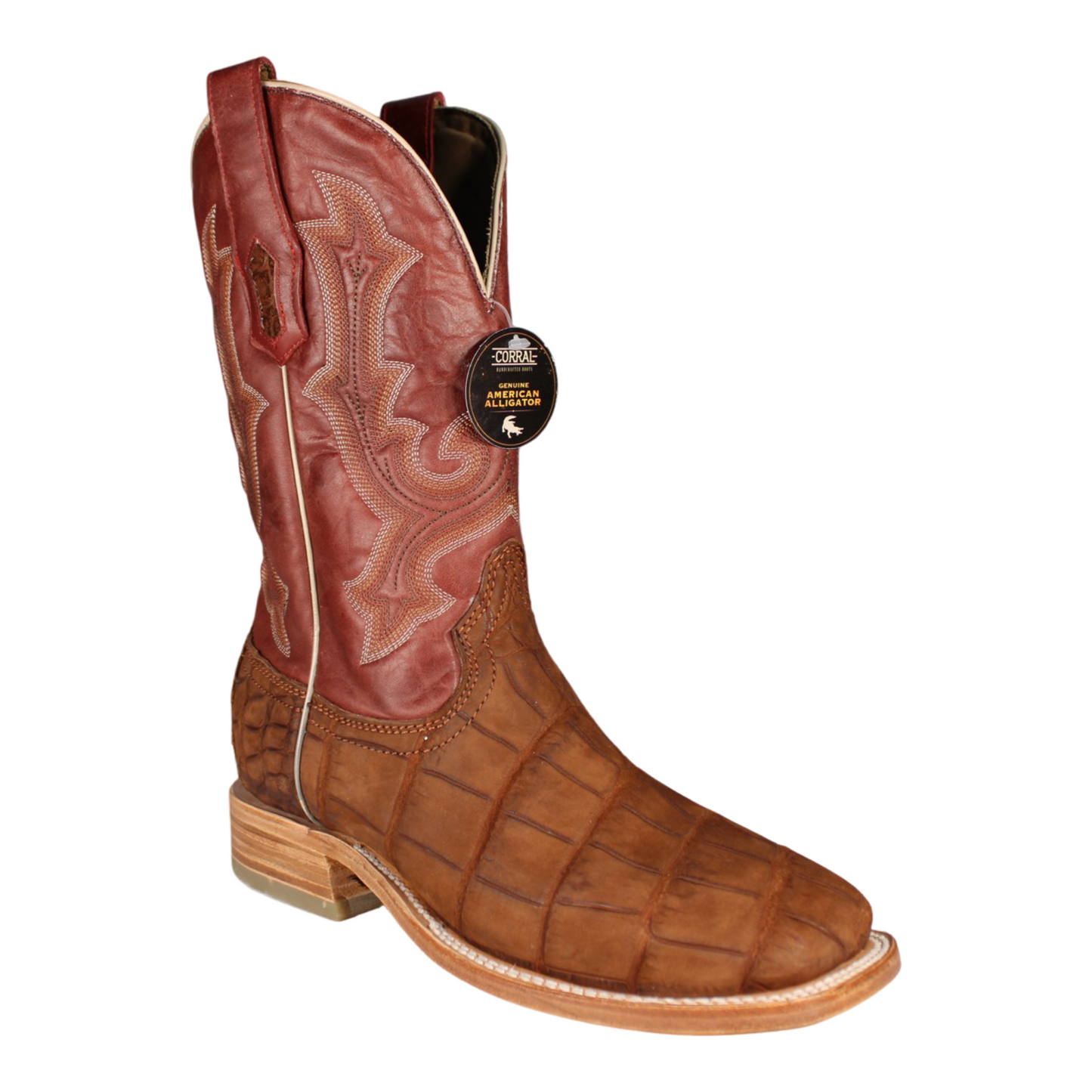 Corral Men's Red Alligator A4222 Wide Square Boot