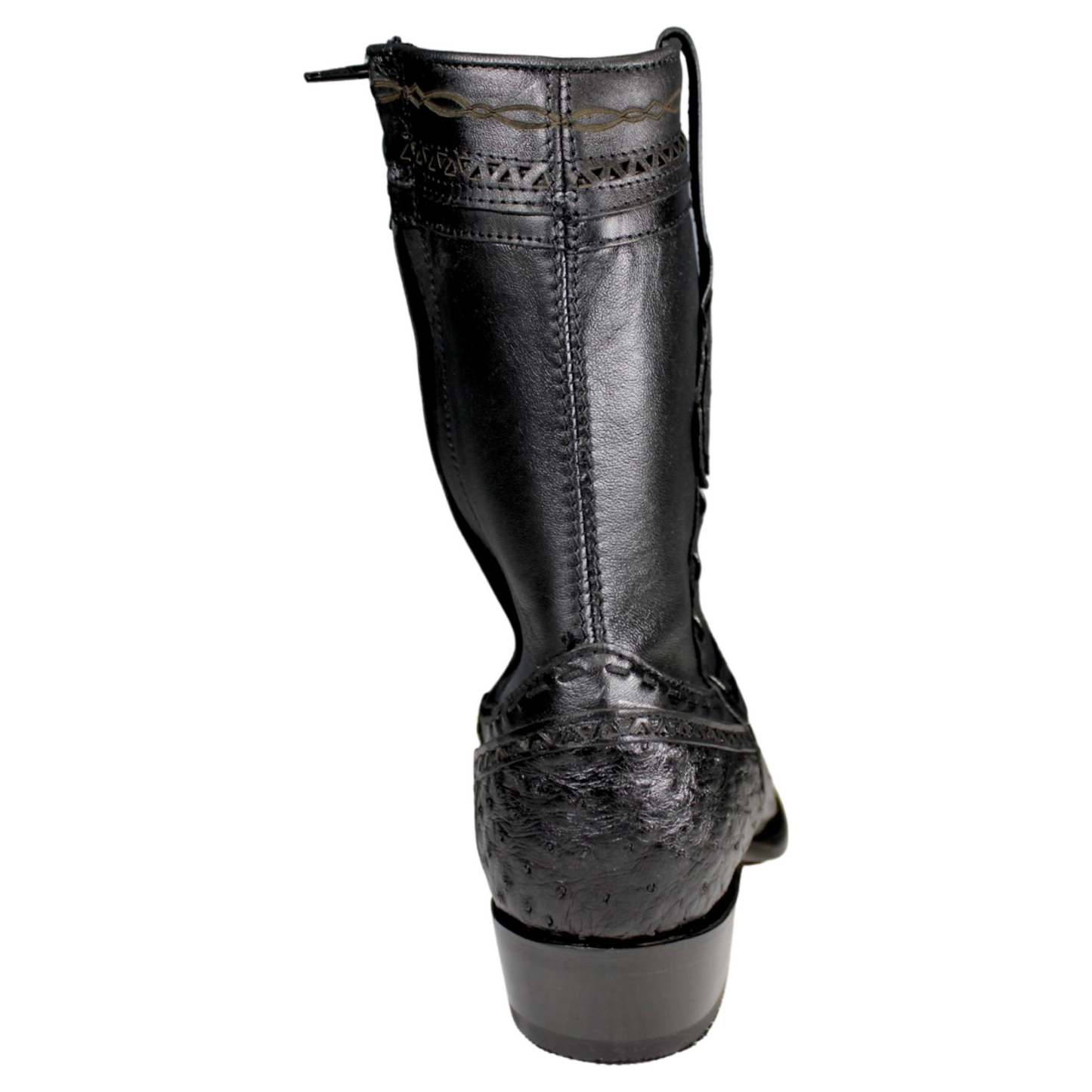 Wild West Ostrich Dubai Short Boot Black