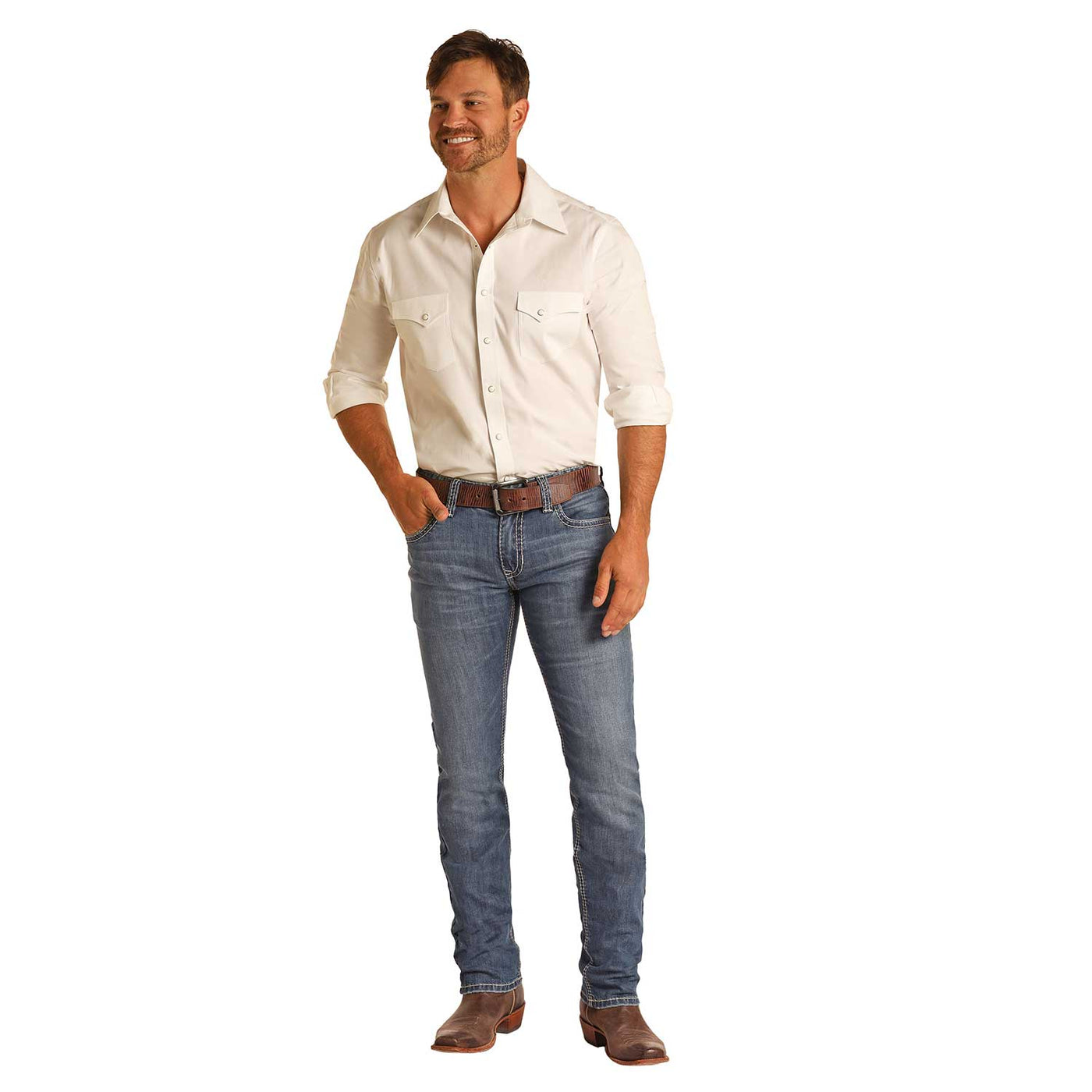 Rock &amp; Roll Men Denim Rifle Skinny Jeans RRMD2MR1II