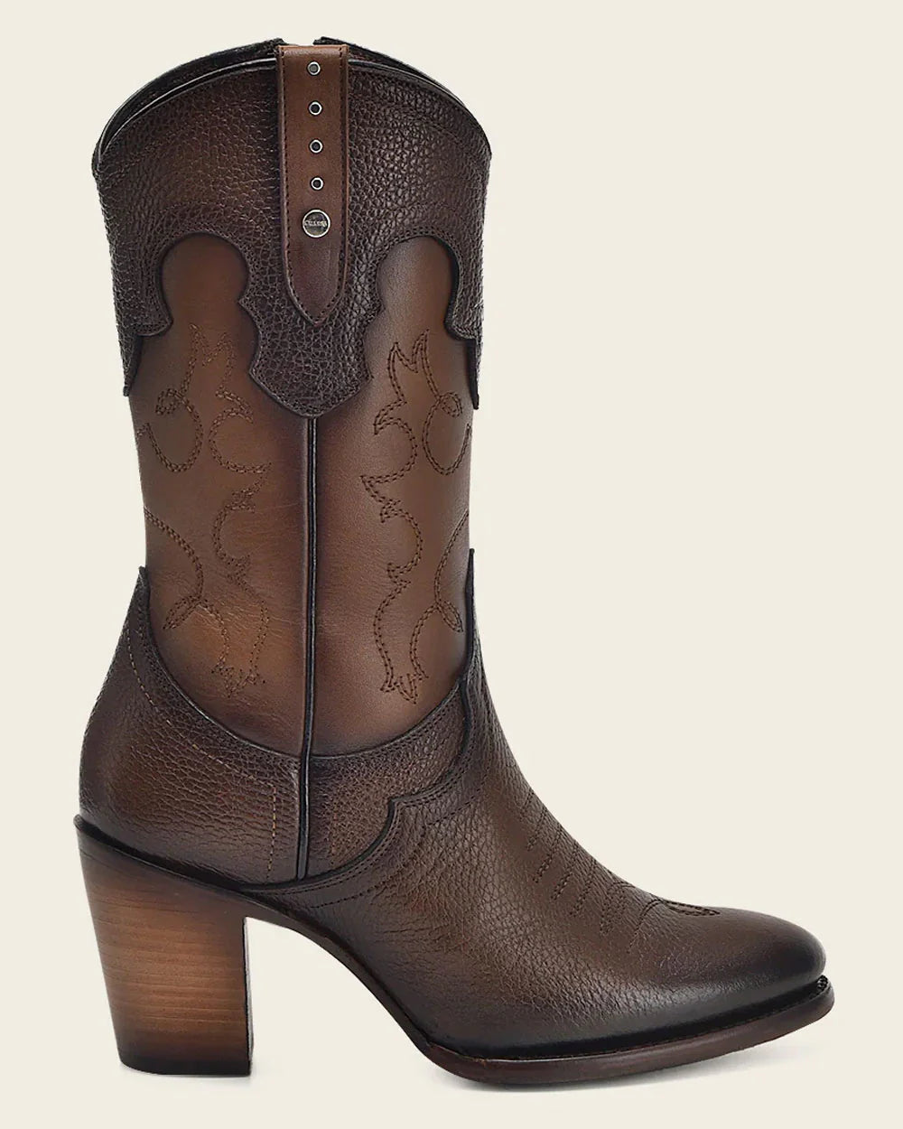 Cuadra Brown Embroidery & Studs Boots 4V00RS