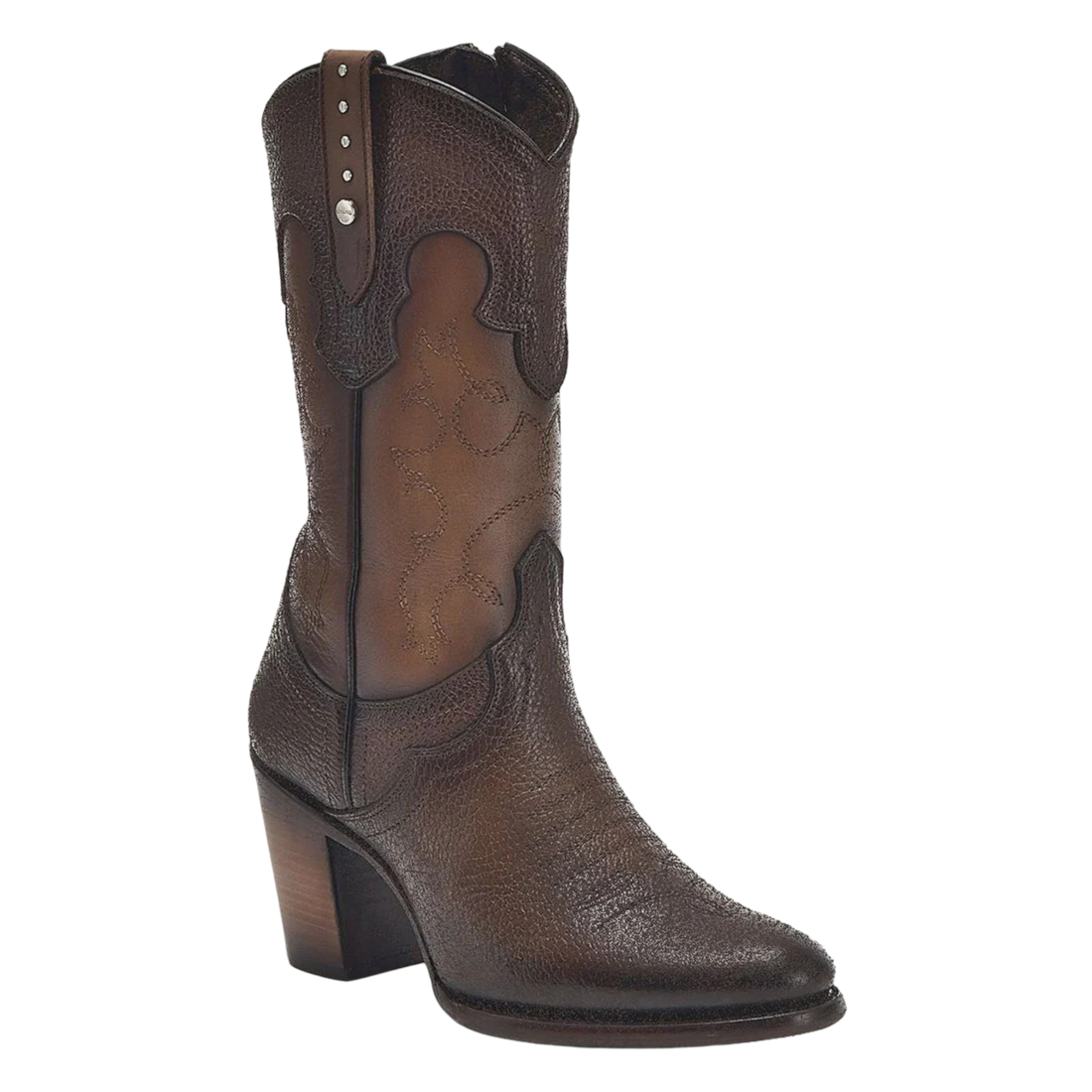 Cuadra Women Brown Embroidery &amp; Studs Boots 4V00RS