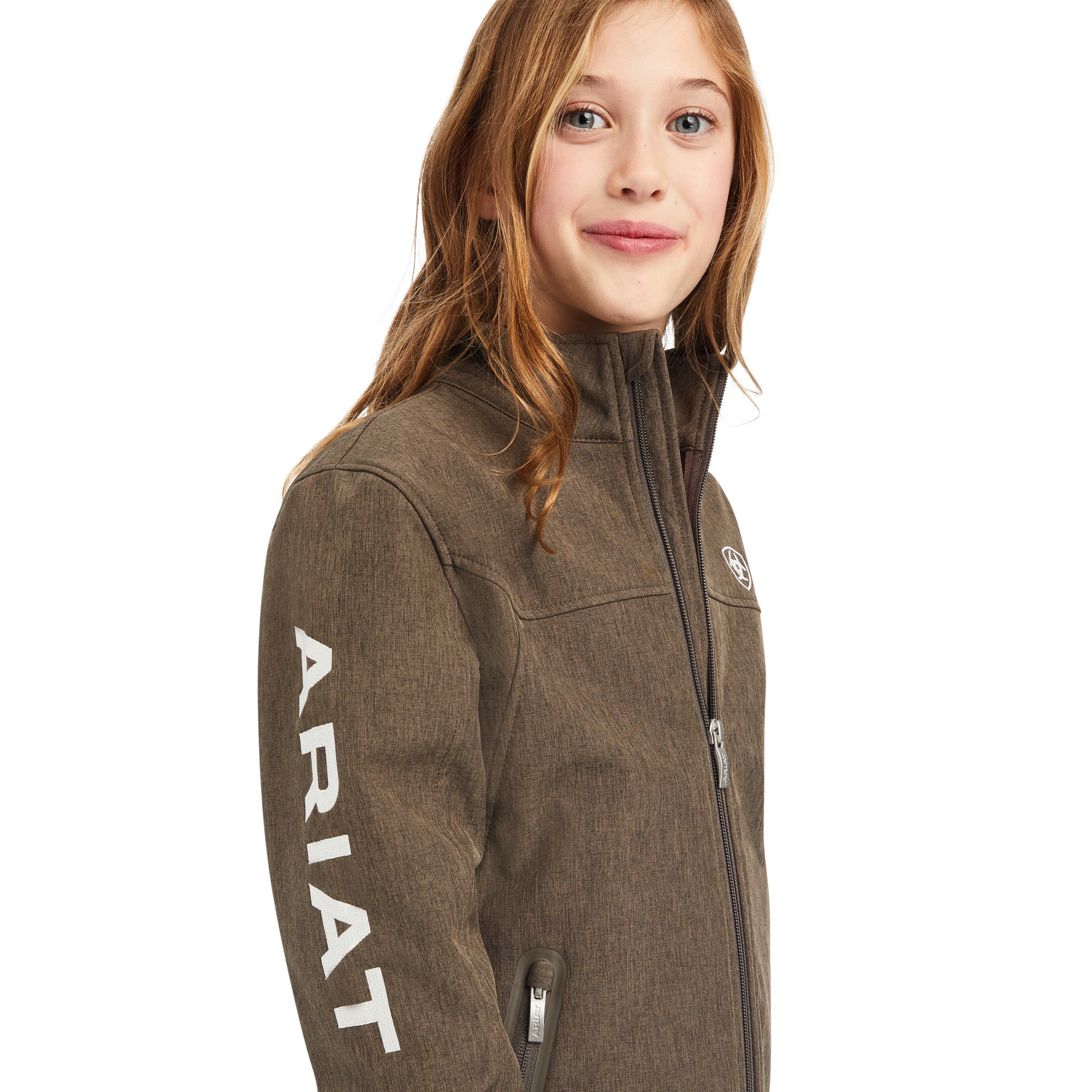 Ariat Kids New Team Softshell Banyan Bark Heather 10041275 Jacket