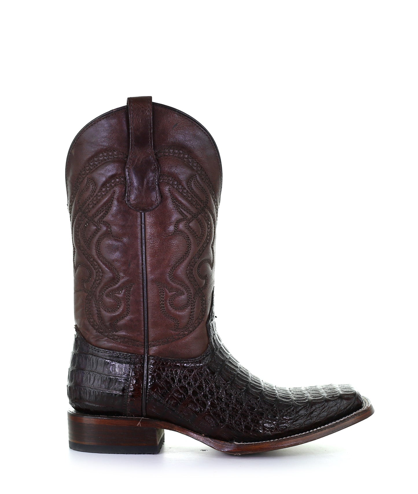 Circle G Men's Caiman Embroidery Square Toe Boot