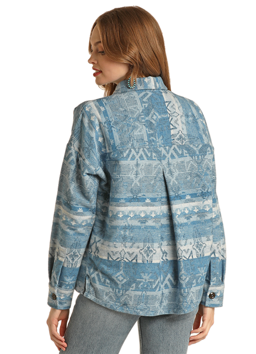 Rock & Roll Women Cotton Aztec Shirt Jacket