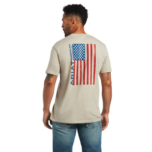 Ariat Men Woodgrain Flag T-Shirt