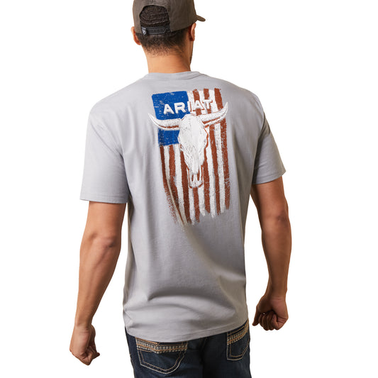 Ariat Men Steer Skull Flag T-Shirt 10044771