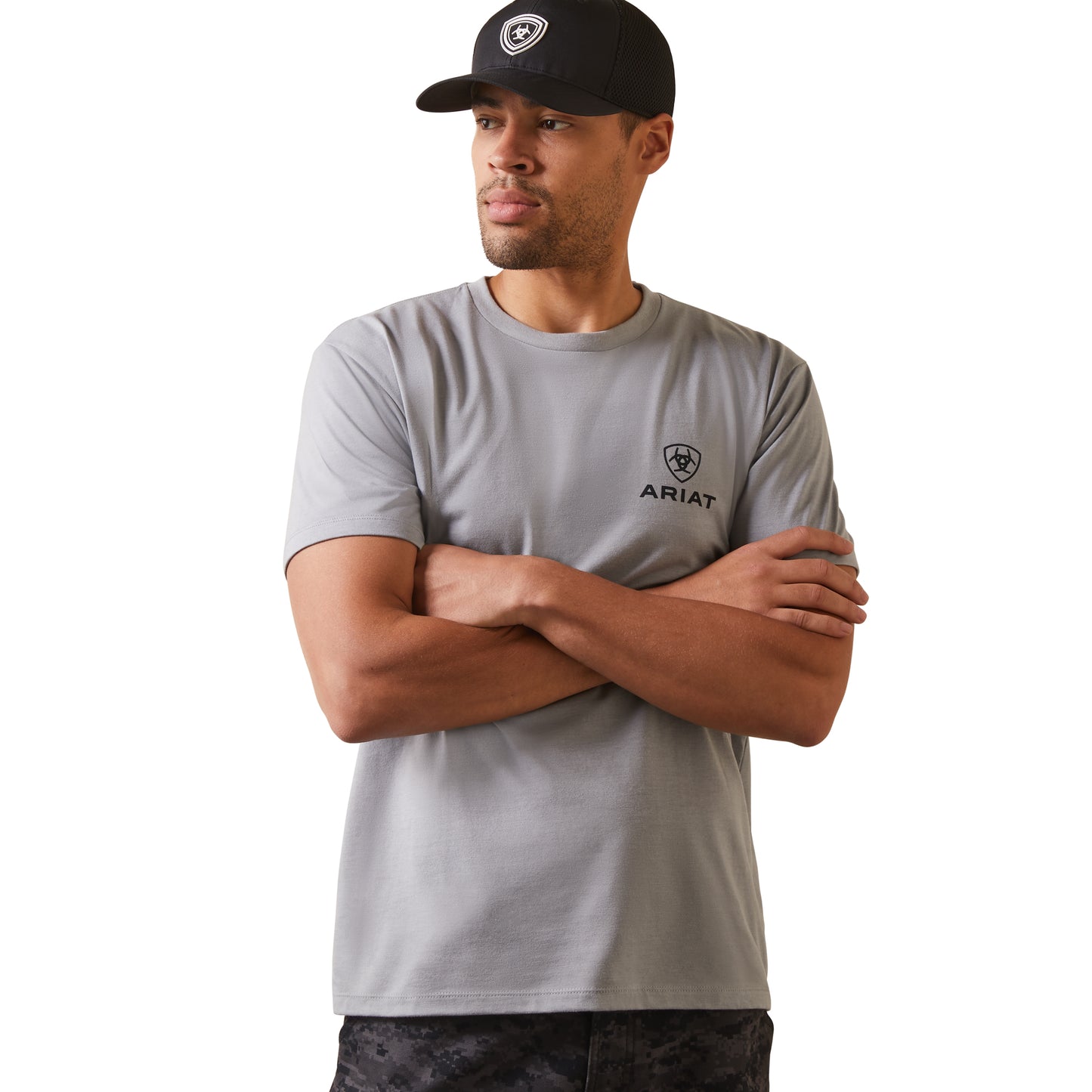 Ariat Men Fighting Eagle Stone Heather Graphic T-Shirt