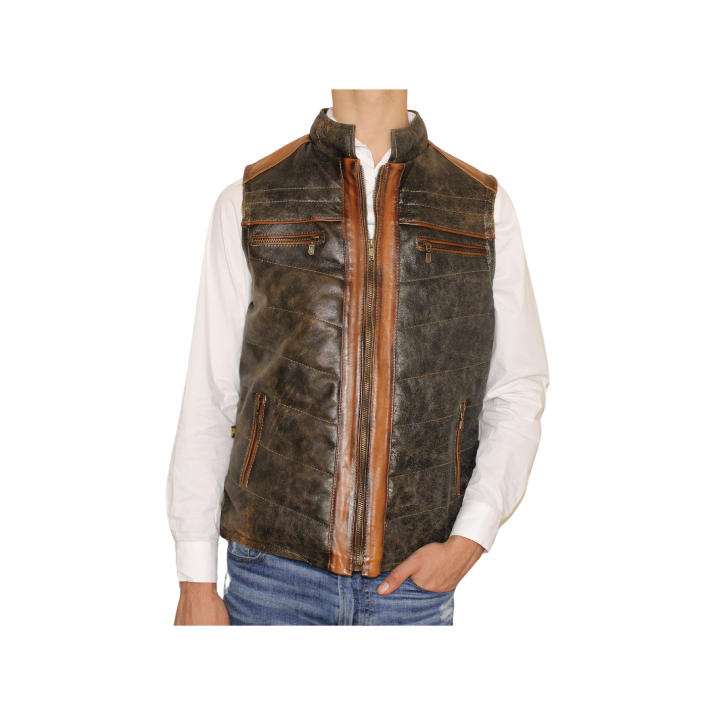 Goldrush Rustic Leather Vest