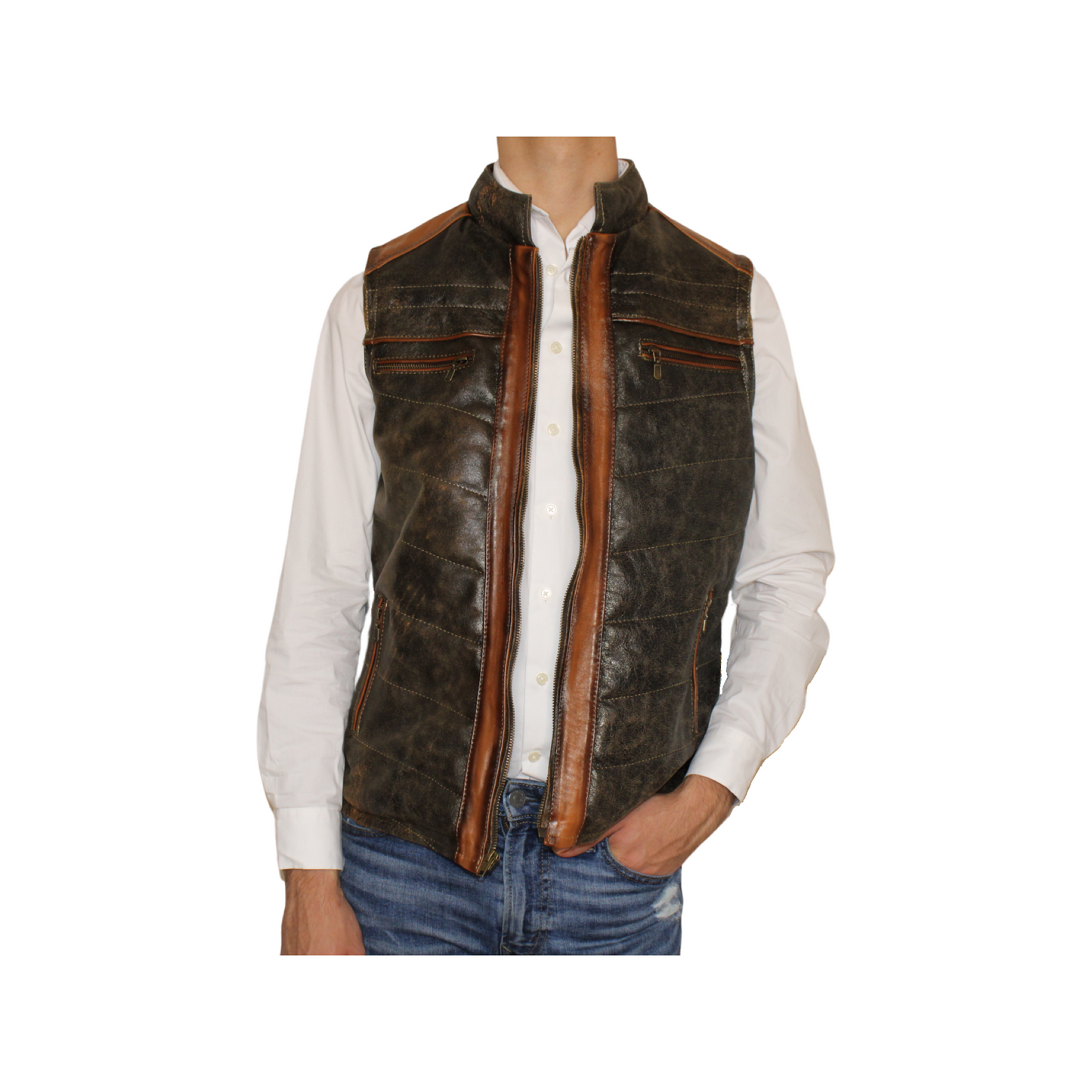 Goldrush Rustic Leather Vest